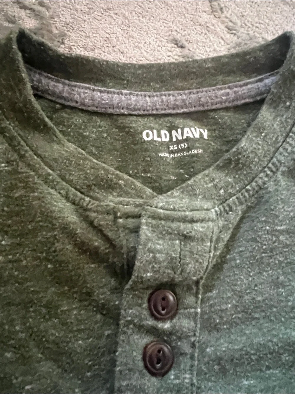 Old Navy Olive Green Short Sleeve Henley Tee